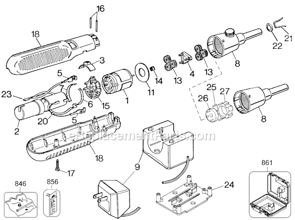 Page A Diagram and Parts List for 9018 Type 1 Black and Decker Electric Drill